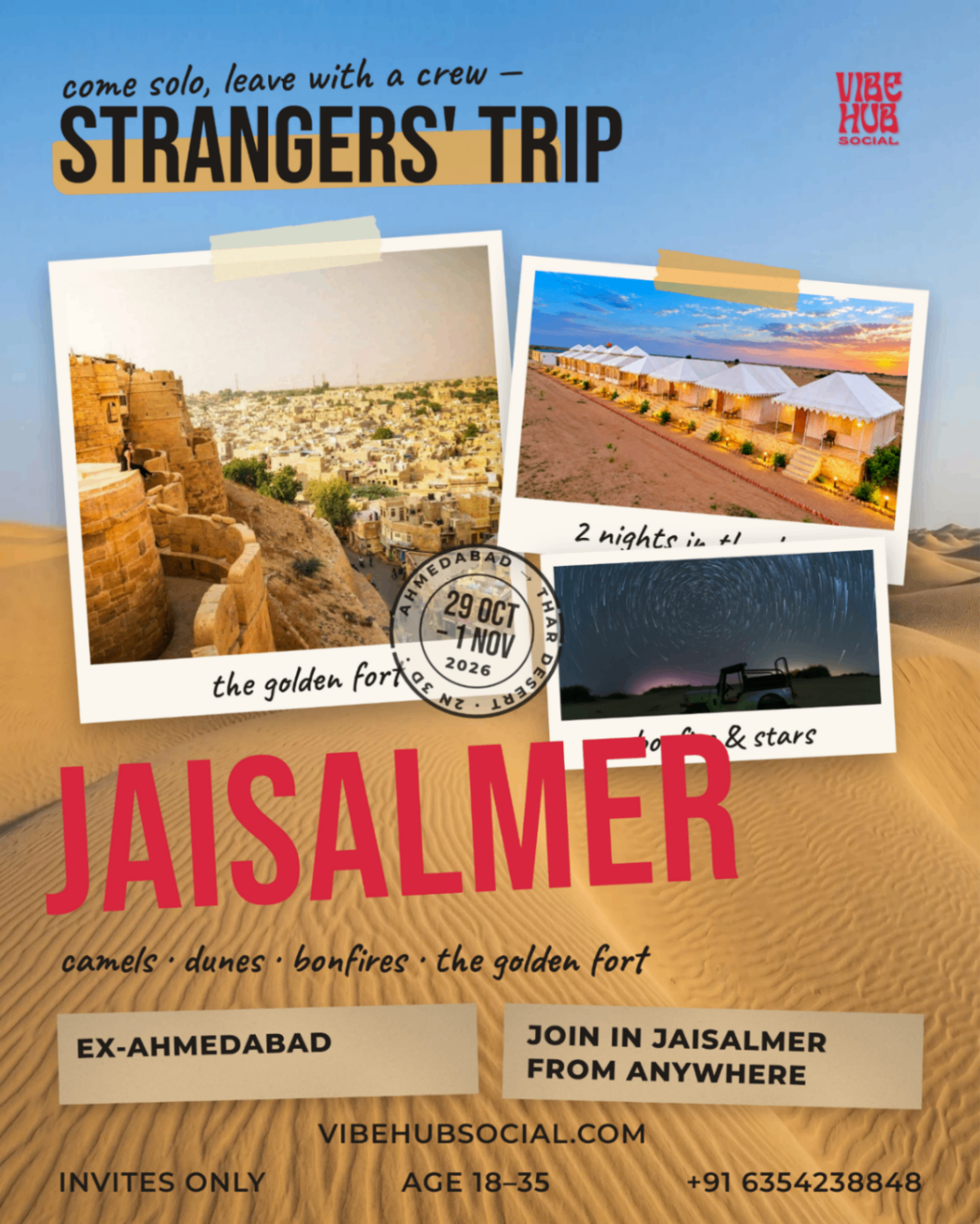 Strangers' Trip To Jaisalmer (Ex-Ahmedabad)