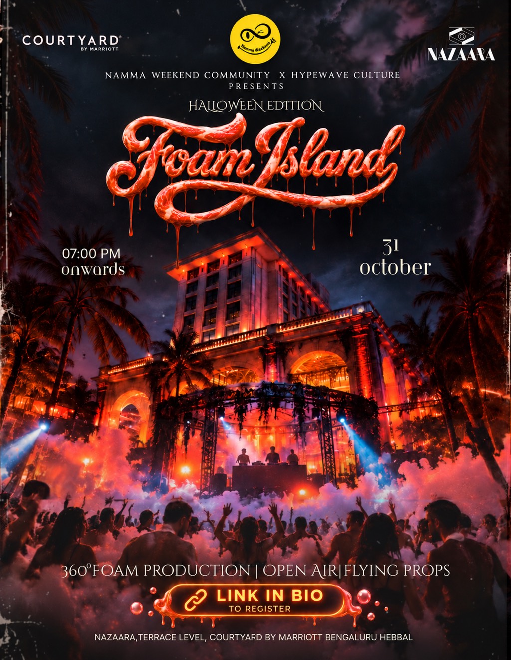   Marriott Foam Island  with strangers - All you need is love 