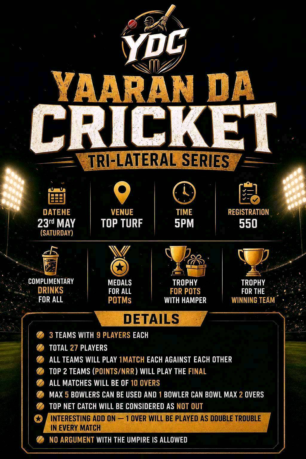 TRI-LATERAL SERIES By YAARAN DA CRICKET  - 2