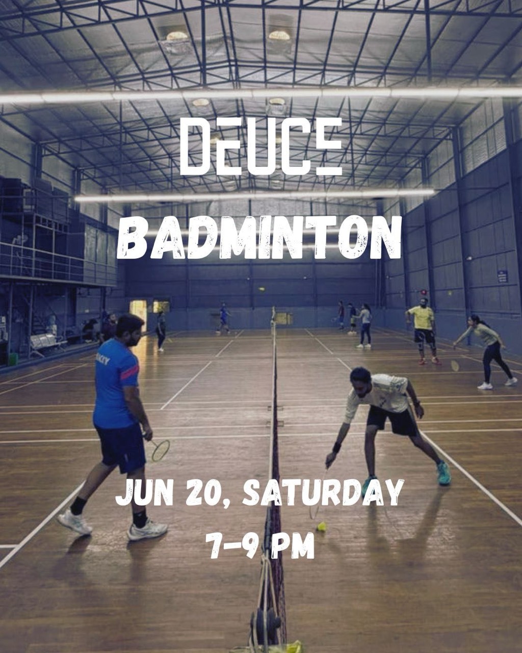 Saturday badminton from 7 PM to 9 PM - 1