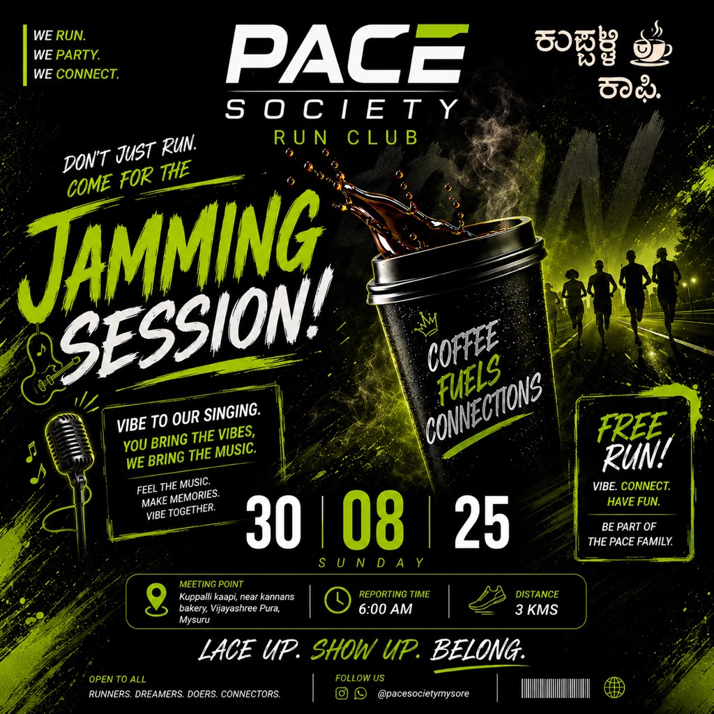 Run and Jamming 🏃🏻🎸 Pace Society Mysore